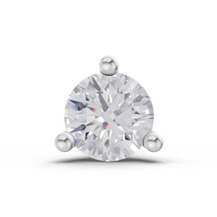 14K Gold-Screw 0.08 Carat Round Shape 3 Prong Solitaire Diamond Nose Pin