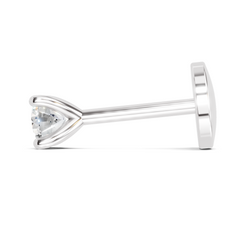 0.07 Carat Solitaire Diamond Nose Pin | 14K White Gold-Screw
