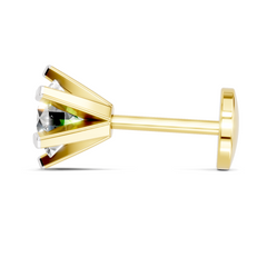 14K Gold-Screw 0.35 Carat Diamond Round Shape Nose Pin