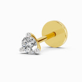 14K Gold 0.09 Ct Round Shape Solitaire Diamond Nose Pin