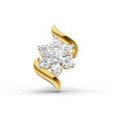 14K Gold 0.07 Ct Diamond Swirl Nose Pin Round Shape