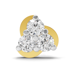 14K Gold-Screw 0.23 Carat Diamond Round Shape floral cluster Nose Pin.
