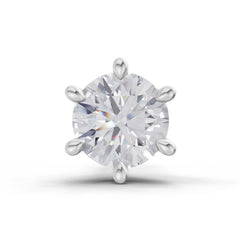 14K Yellow Gold 0.15 Carat Diamond Round Shape 6 Prong Solitaire Nose Pin