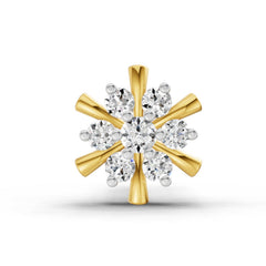 14K Yellow Gold-Screw 0.03 Carat Diamond Round Shape Hanita Shine Nose Pin