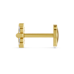 14K Gold 0.06 Ct Diamond Floral Nose pin