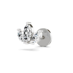 14K Gold 0.26 Ct Diamond Floral Nose pin