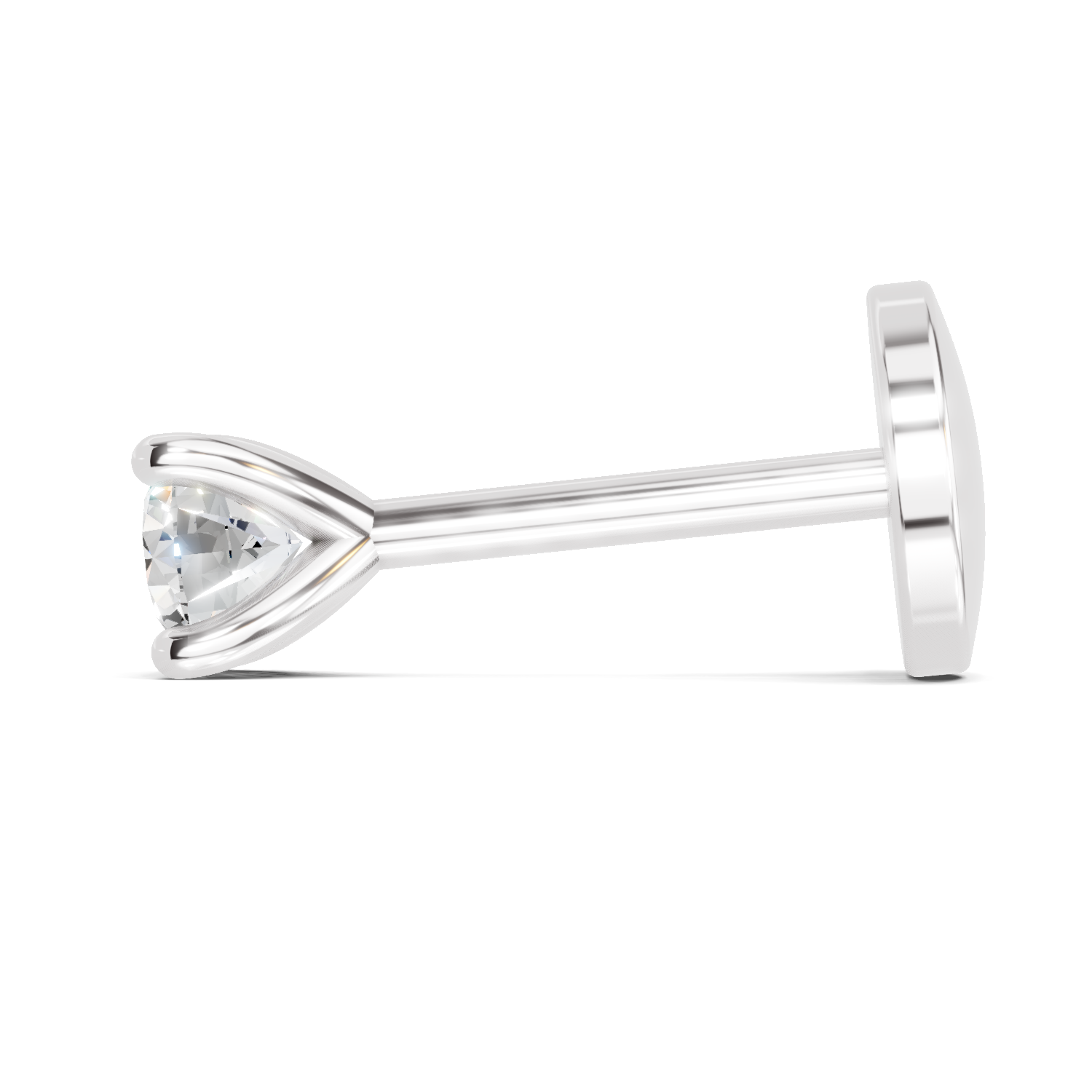 0.07 Carat Solitaire Diamond Nose Pin | 14K White Gold-Screw