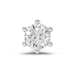 14K Gold-Screw 0.14 Carat Round Shape Solitaire Six Prong Diamond Nose Pin