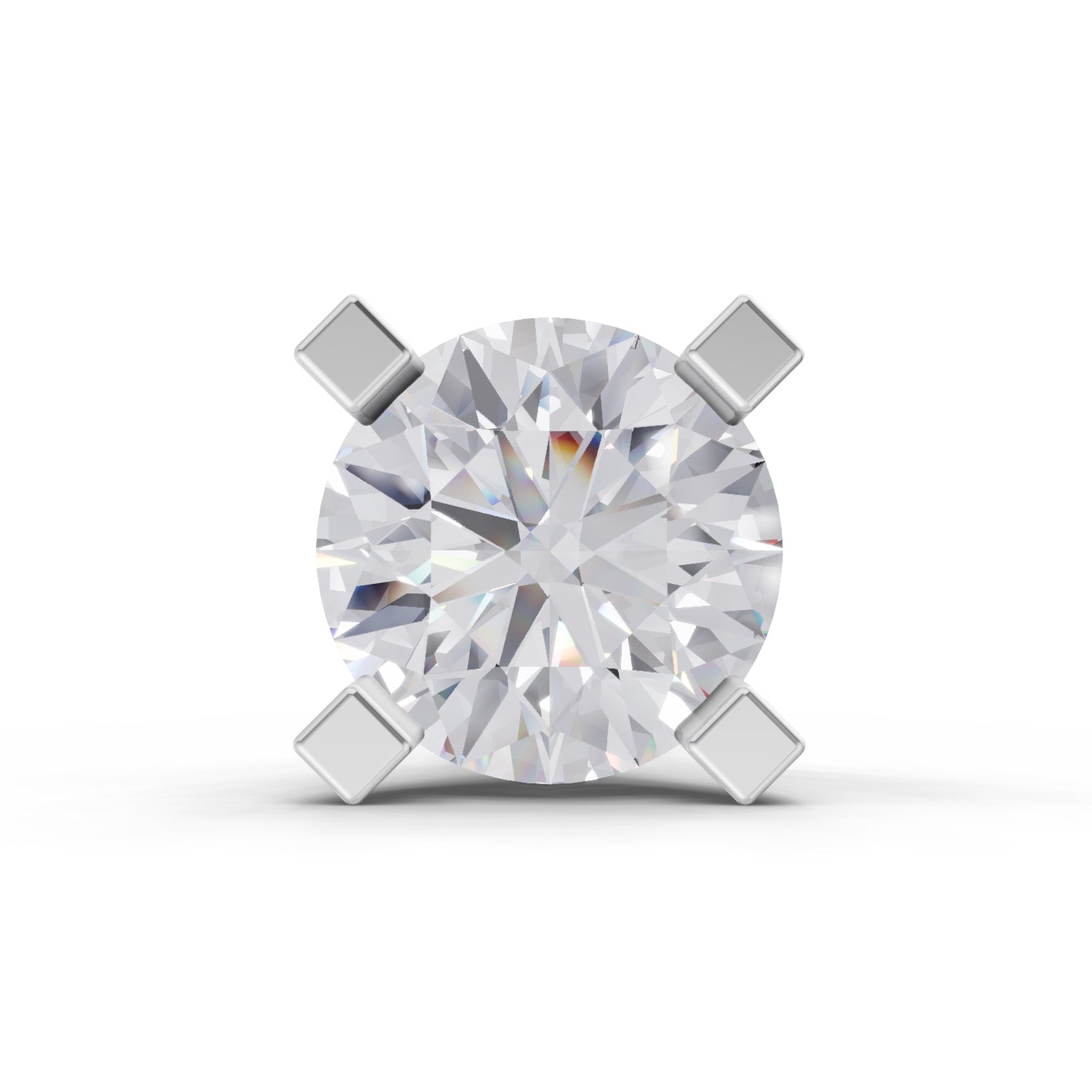 14K Gold-Screw 0.35 Carat Round Shape 4 Prong Solitaire Diamond Nose Pin