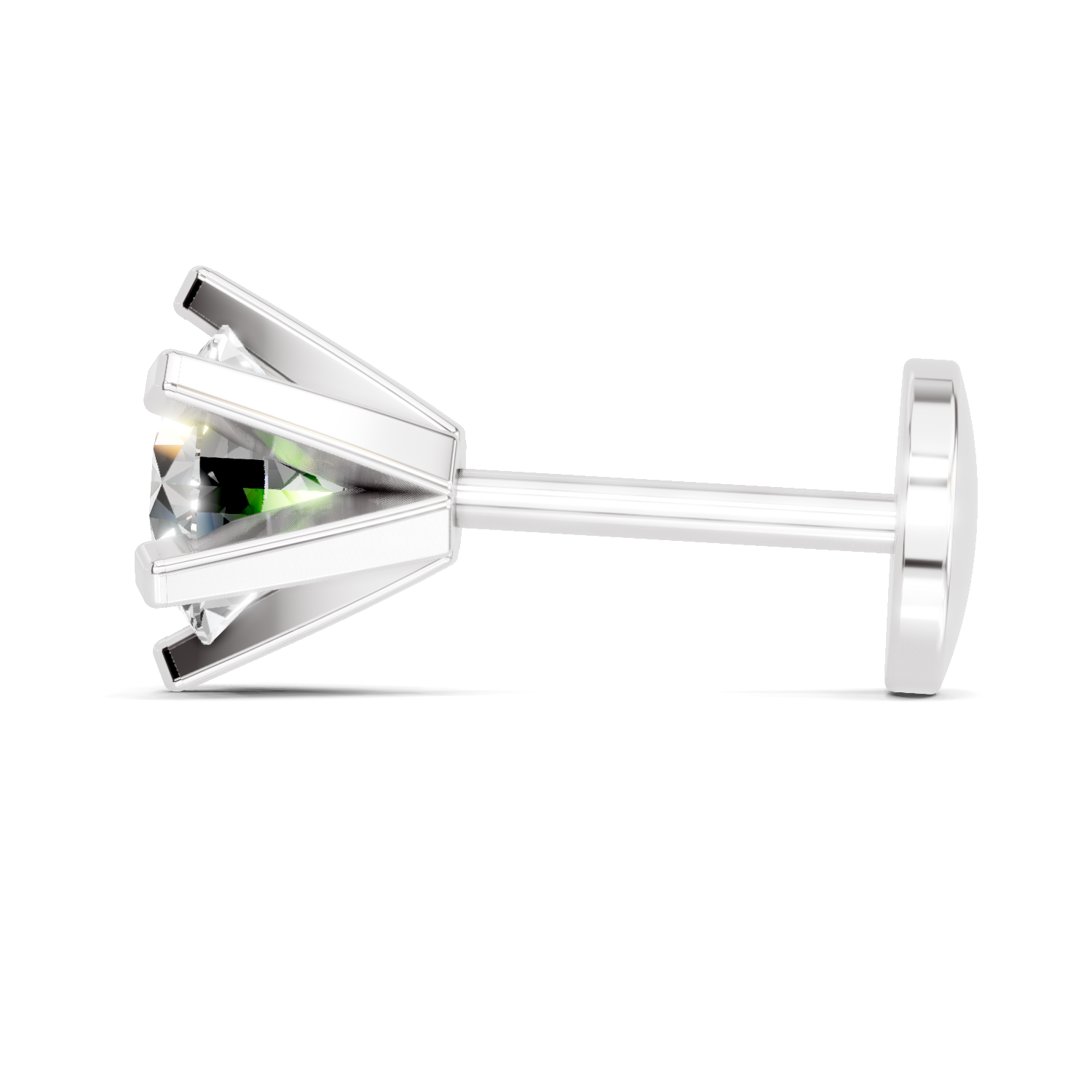 14K Gold-Screw 0.35 Carat Diamond Round Shape Nose Pin