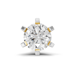 14K Gold-Screw 0.35 Carat Diamond Round Shape Nose Pin