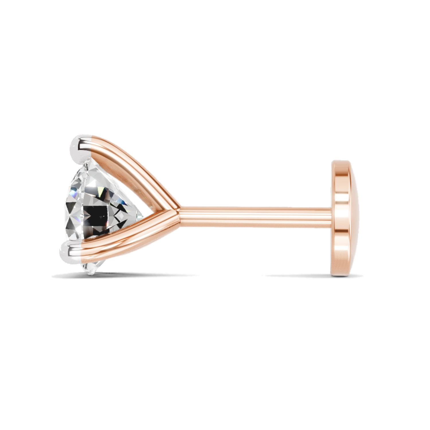 14K Gold0.50 Ct Solitaire Round Shape Diamond Nose Pin