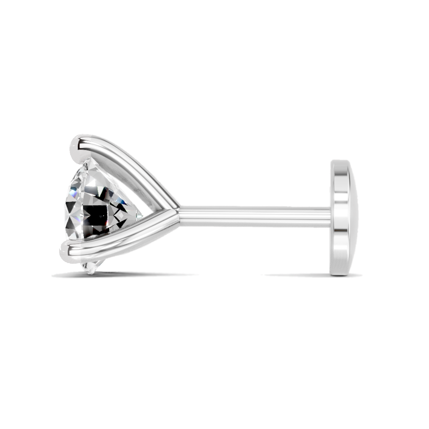 14K Gold0.50 Ct Solitaire Round Shape Diamond Nose Pin