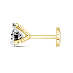 14K Gold0.50 Ct Solitaire Round Shape Diamond Nose Pin