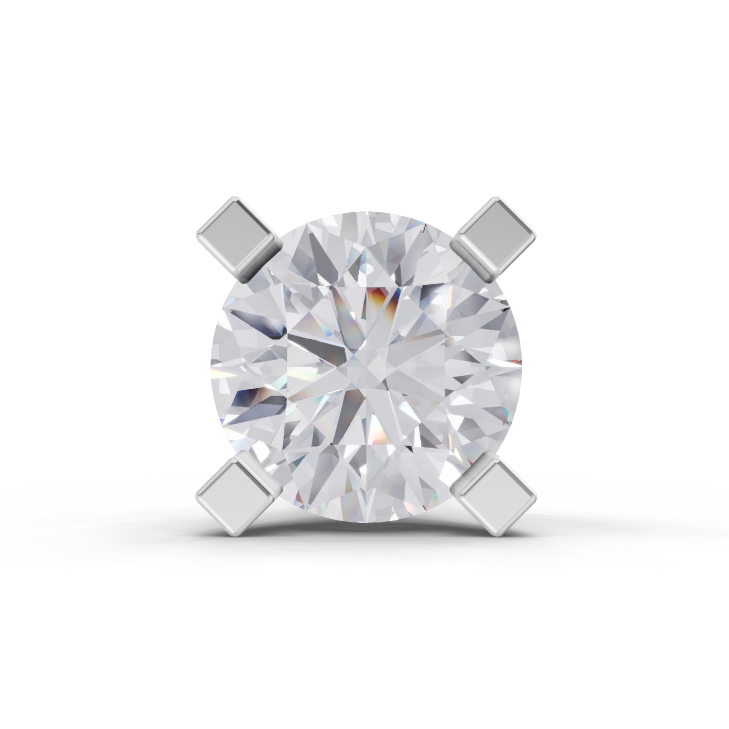 14K Gold-Screw 0.21 Carat Diamond Round Shape 4 Prong Solitaire Nose Pin.