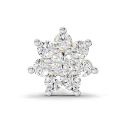 14K Gold-Screw 0.16 Carat Diamond Round Shape Celestial Nose Pin.