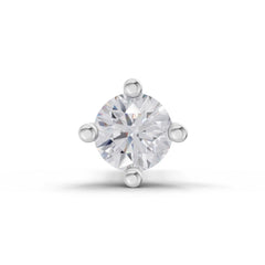 14K Yellow Gold 0.05 Carat Diamond Round Shape Solitaire Nose Pin