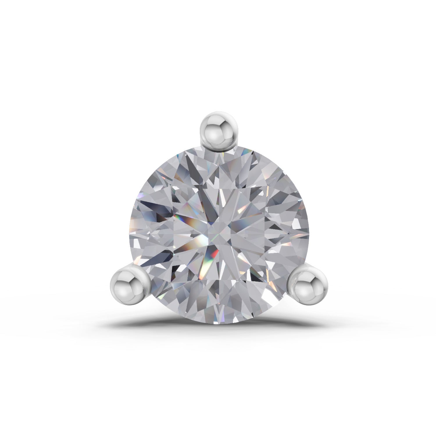 14K Yellow Gold 0.07 Carat Diamond Round Shape 3 Prong Solitaire Nose Pin