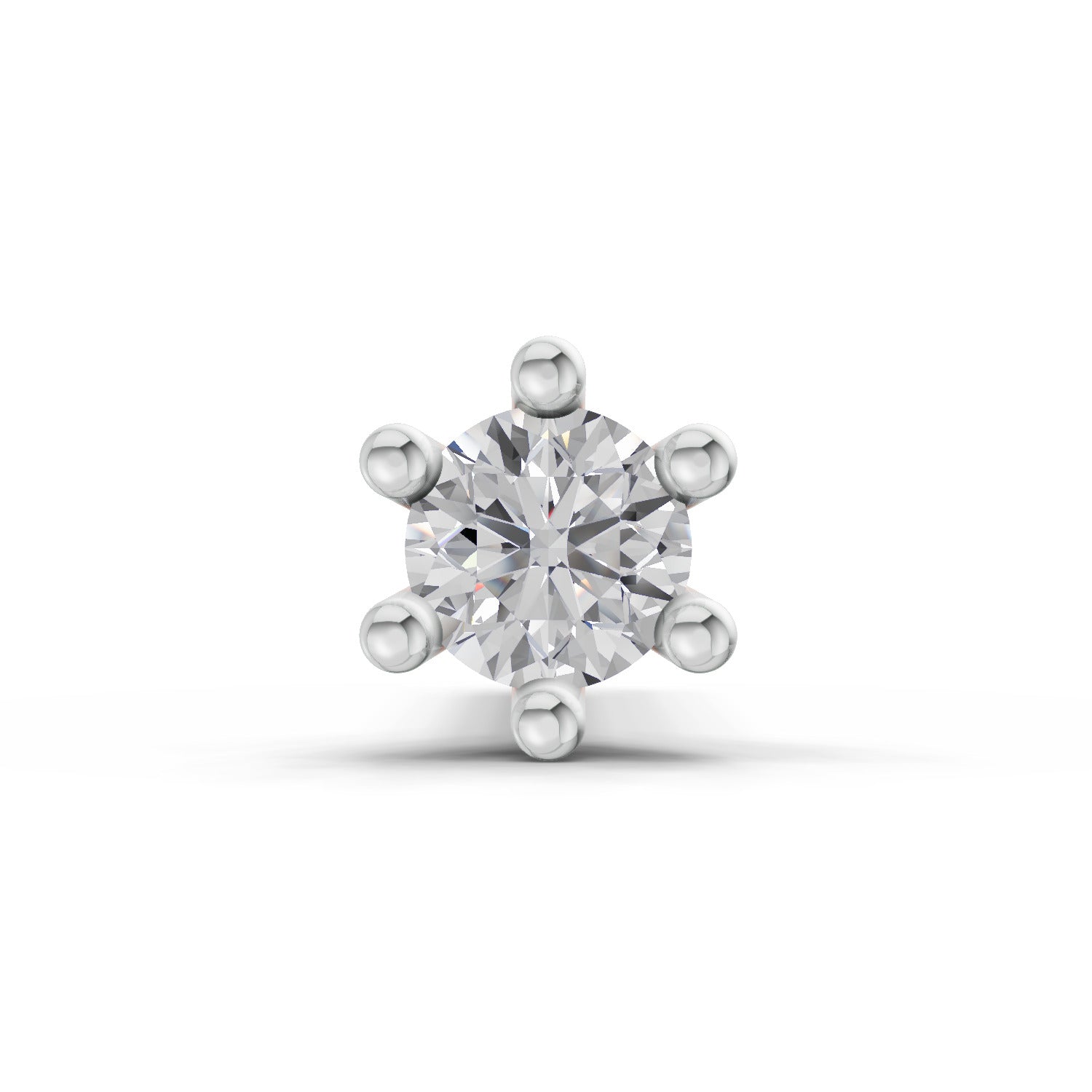 14K Gold 0.05 Ct Diamond Solitaire Round Shape Nose Pin