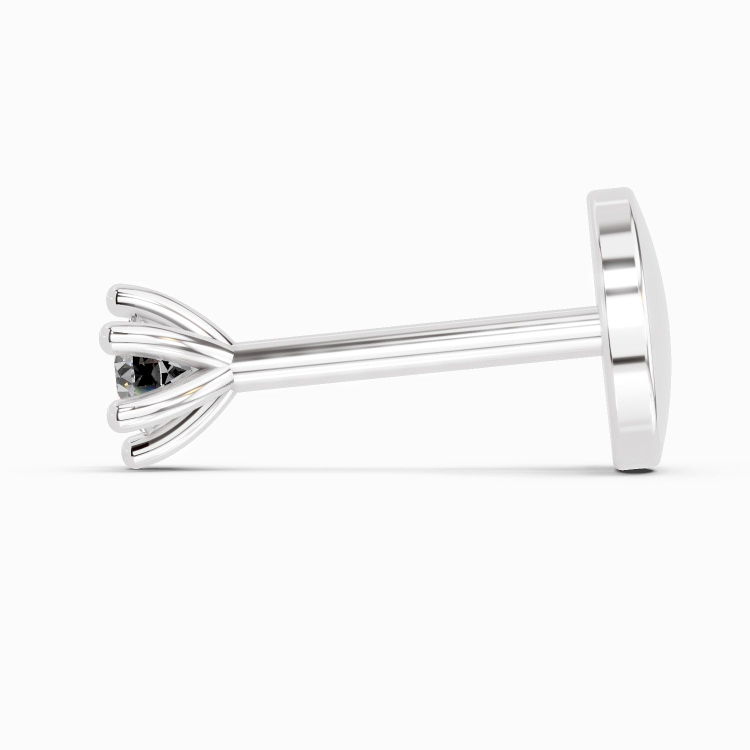 14K Gold 0.05 Ct Diamond Solitaire Round Shape Nose Pin