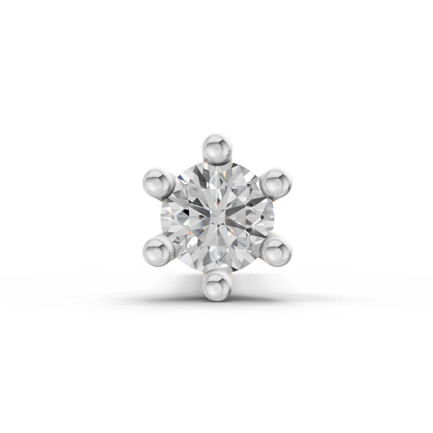 14K Gold 0.05 Ct Diamond Solitaire Round Shape Nose Pin