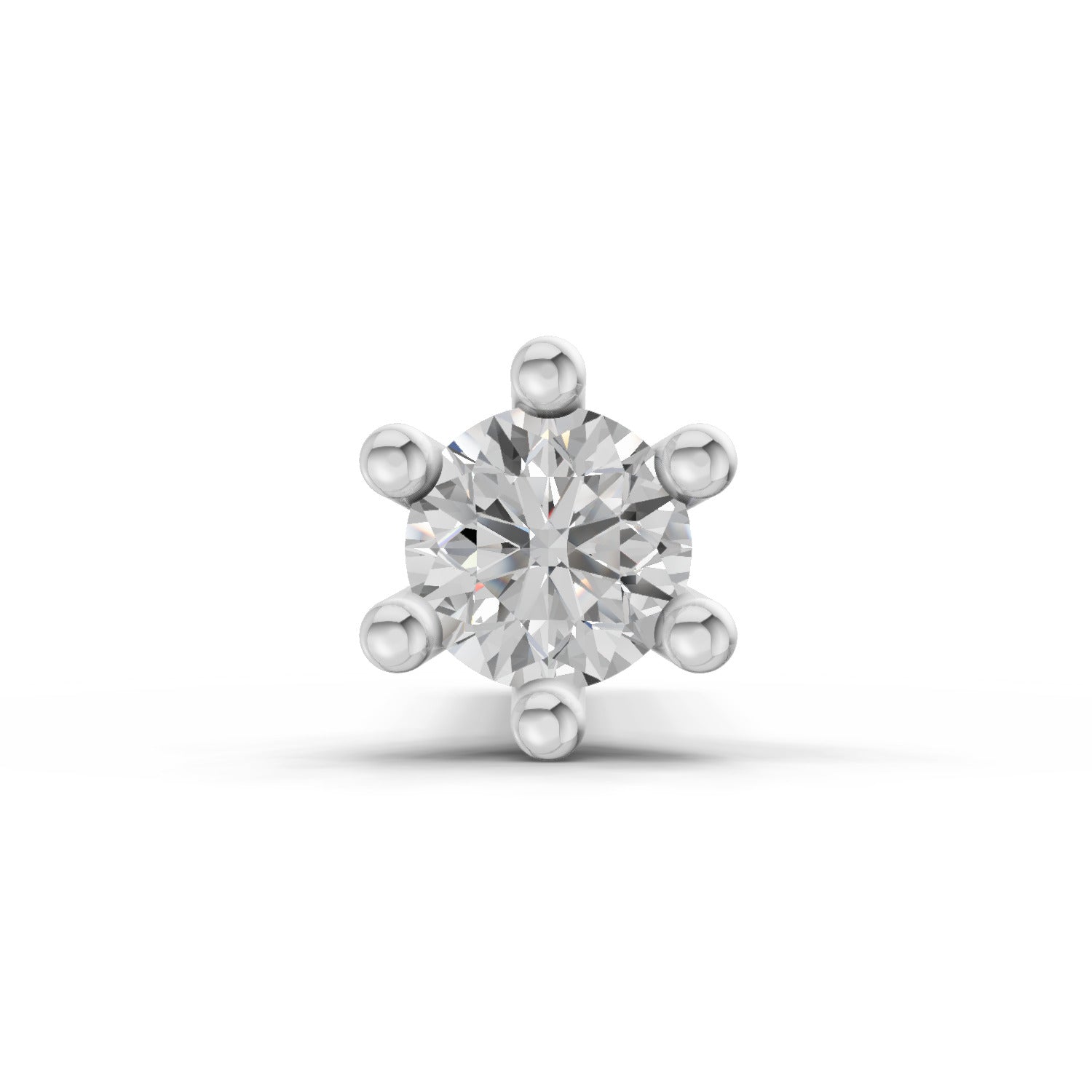 14K Gold 0.05 Ct Diamond Solitaire Round Shape Nose Pin