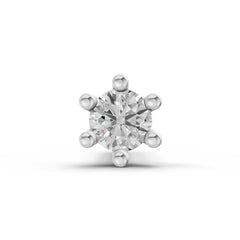 14K Gold 0.05 Ct Diamond Solitaire Round Shape Nose Pin