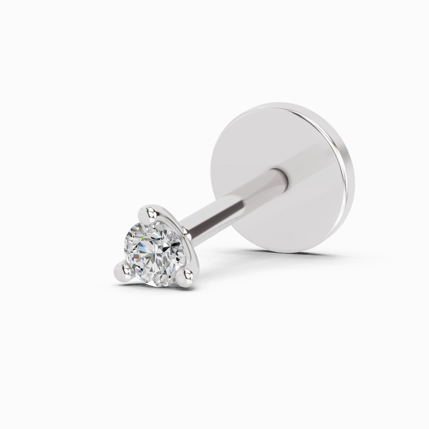 14K Gold 0.03 Ct Round Shape Solitaire Diamond Nose Pin