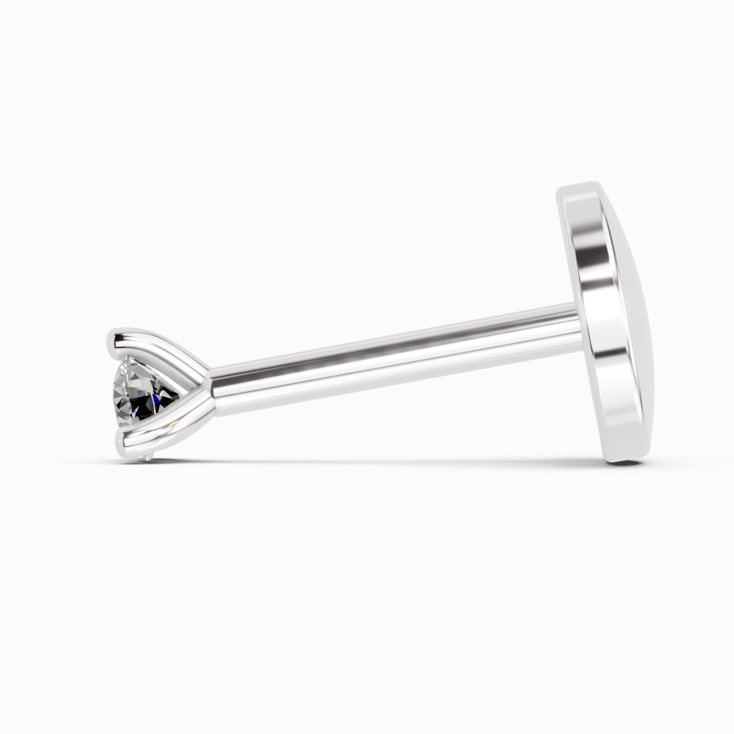 14K Gold 0.03 Ct Round Shape Solitaire Diamond Nose Pin
