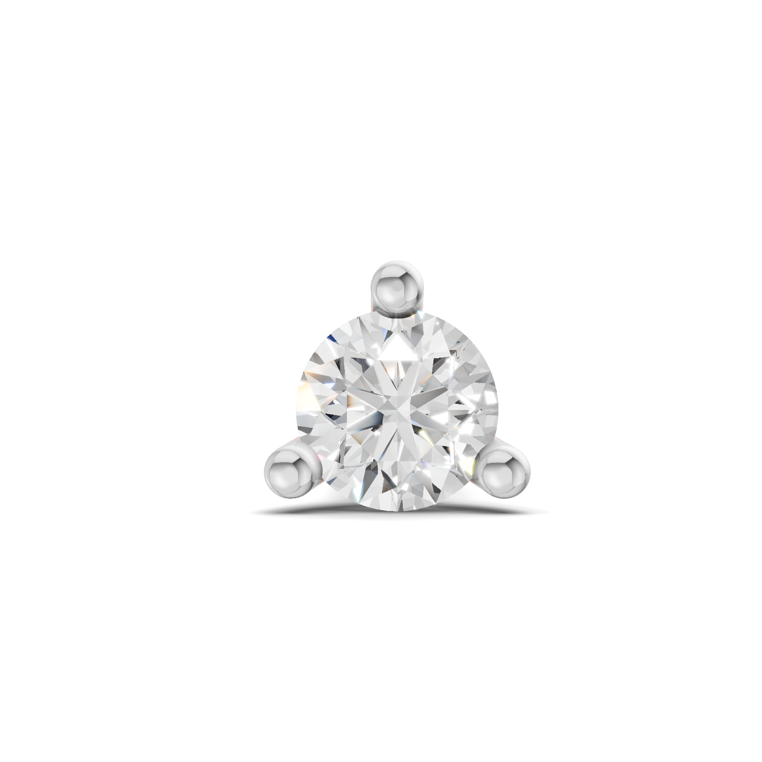 14K Yellow Gold 0.09 Carat Diamond Round Shape Diamond Nose Pin