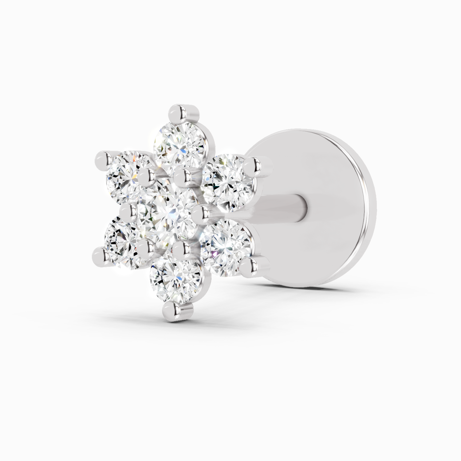 14K Gold 0.11 Ct Diamond Round Shape Nose Pin