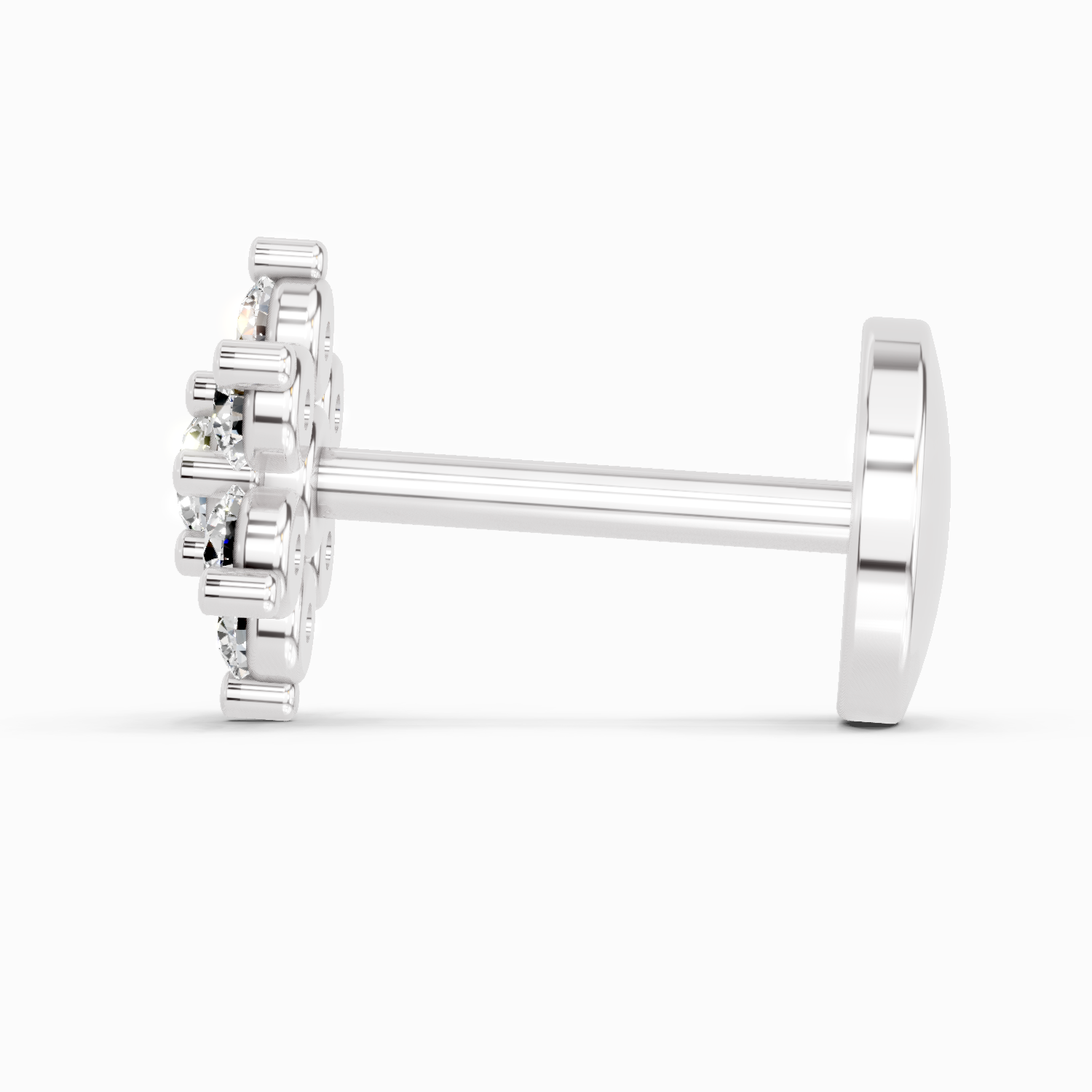 14K Gold 0.11 Ct Diamond Round Shape Nose Pin