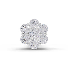 14K Yellow Gold 0.10 Carat Diamond Round Shape Floral  Nose Pin