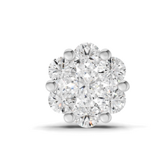 14K Yellow Gold 0.09 Carat Diamond Round Shape Floral Nose Pin