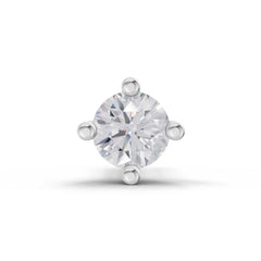14K Yellow Gold-Screw 0.03 Carat Diamond  Round Shape 4 Prong Solitaire Nose Pin