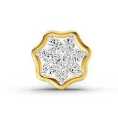 14K Yellow Gold-Screw 0.04 Carat Diamond Round Shape Aurora Spark Nose Pin