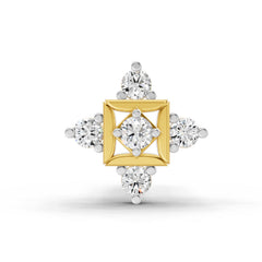 14K Yellow Gold-Screw 0.02 Carat Diamond Round Shape The Kata Nose Pin
