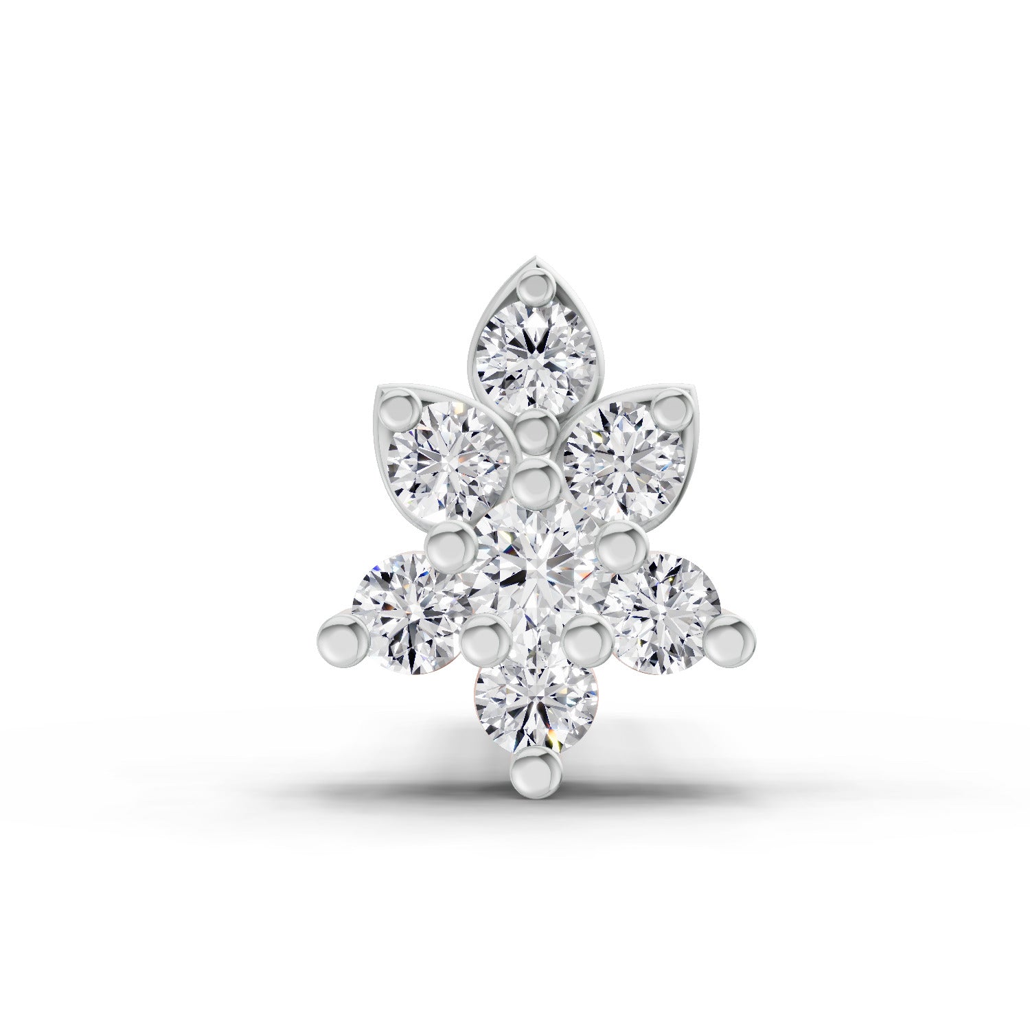 14K Yellow Gold-Screw 0.03 Carat Diamond Round Shape Gracia Nose Pin