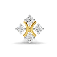 14K Yellow Gold-Screw 0.03 Carat Diamond Round Shape Celestial Nose Pin
