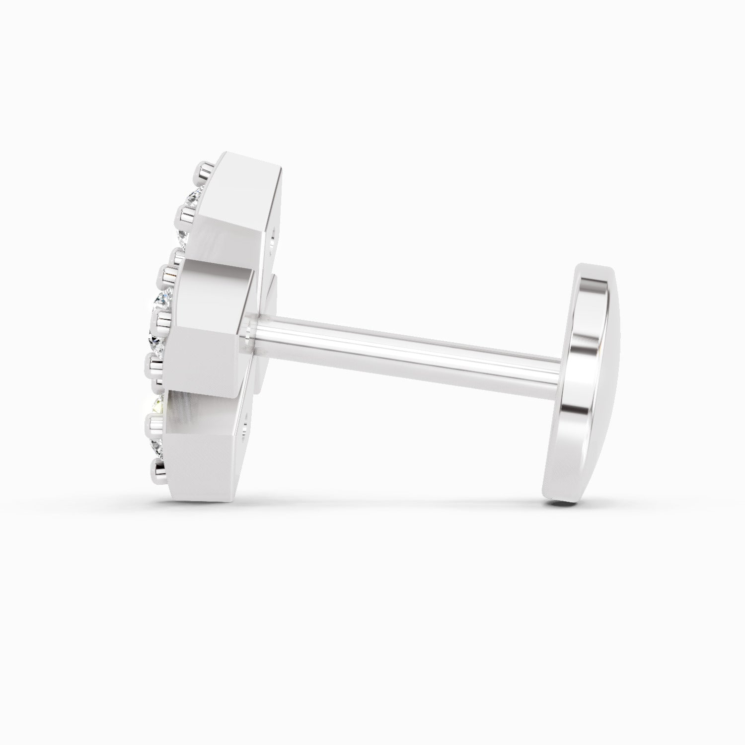 14K Yellow Gold-Screw 0.04 Carat Diamond Round Shape Celeste Bloom Nose Pin