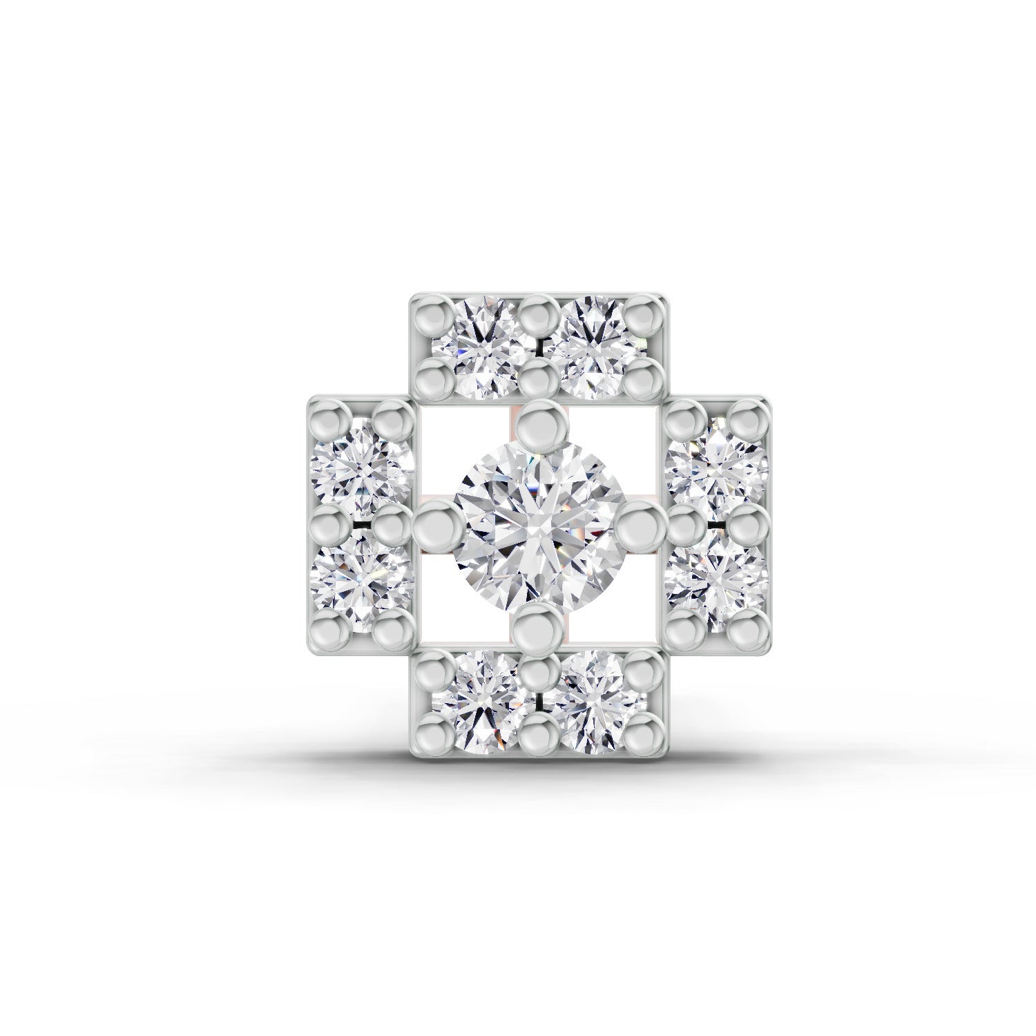 14K Yellow Gold-Screw 0.04 Carat Diamond Round Shape Nose Pin