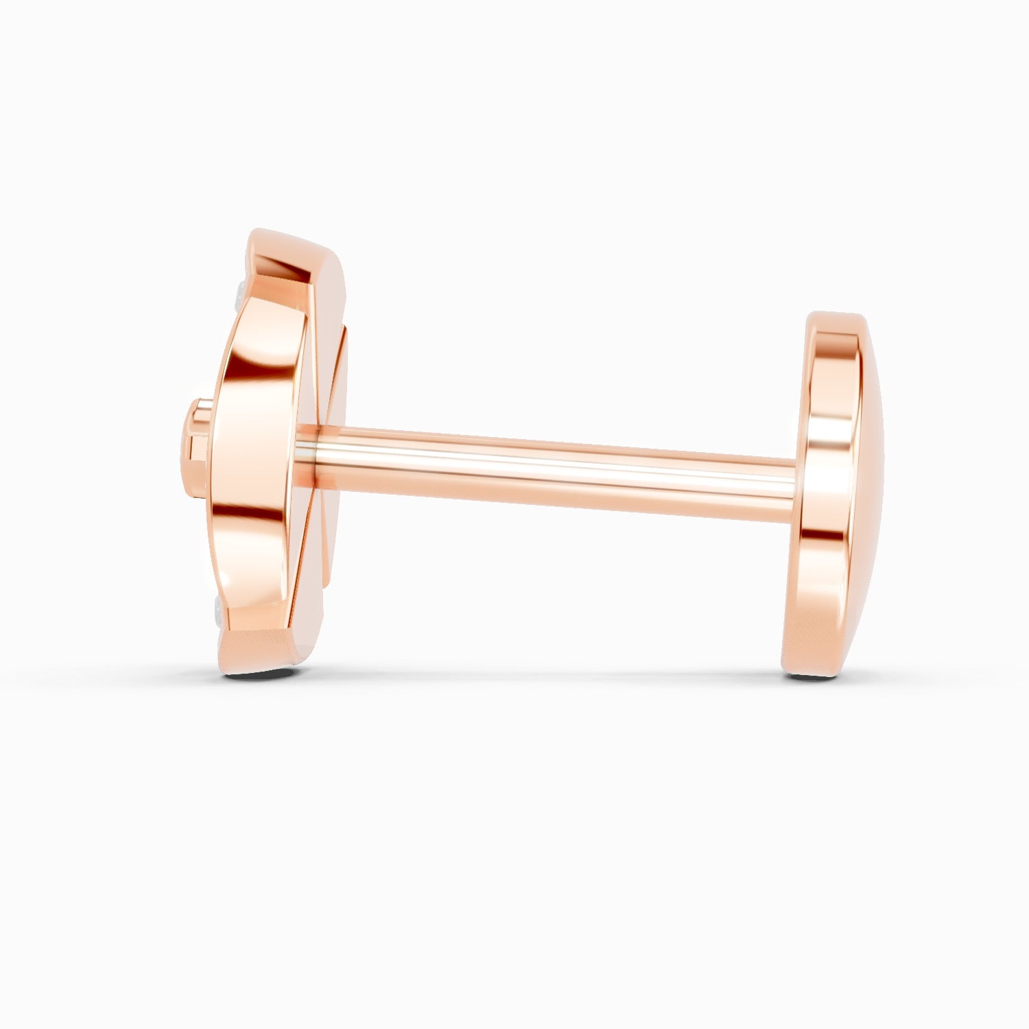 14K Yellow Gold-Screw 0.01 Carat Diamond Round Shape Shine Eternal Radiant Hexa-Bloom Nose Pin