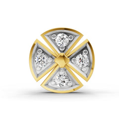 14K Yellow Gold-Screw 0.01 Carat Diamond Round Shape Shine Eternal Radiant Hexa-Bloom Nose Pin