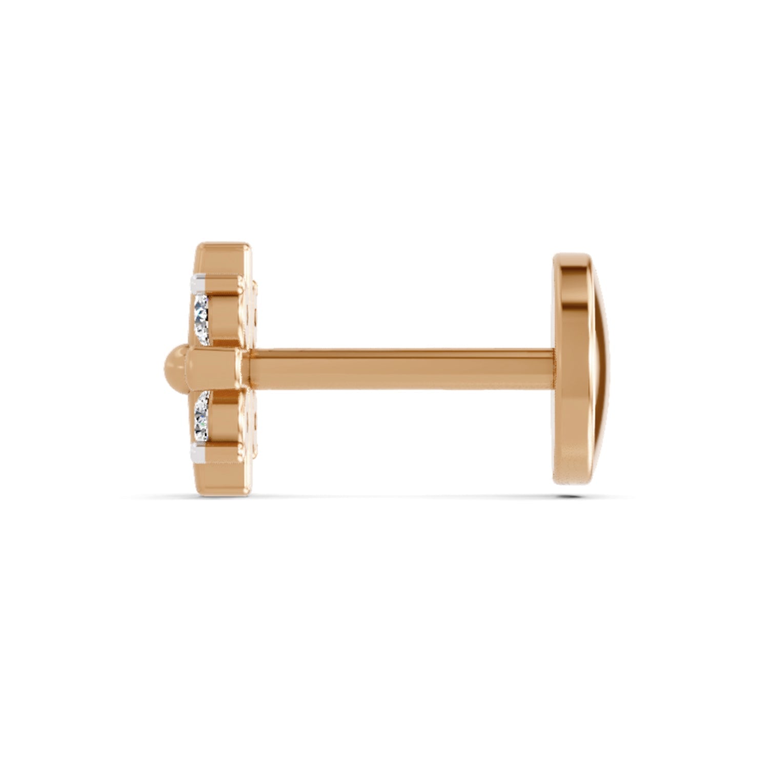 14K Gold 0.06 Ct Diamond Floral Nose pin
