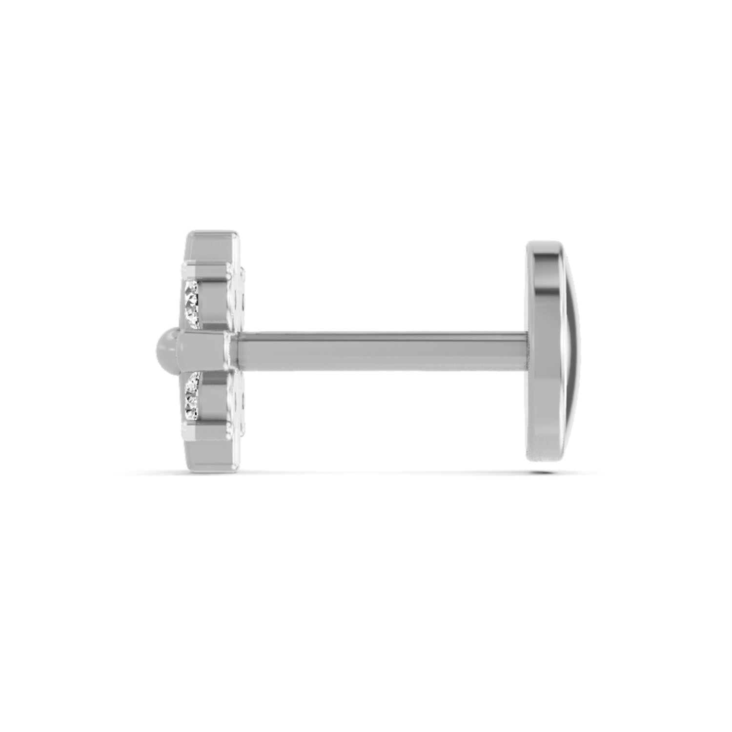 14K Gold 0.06 Ct Diamond Floral Nose pin