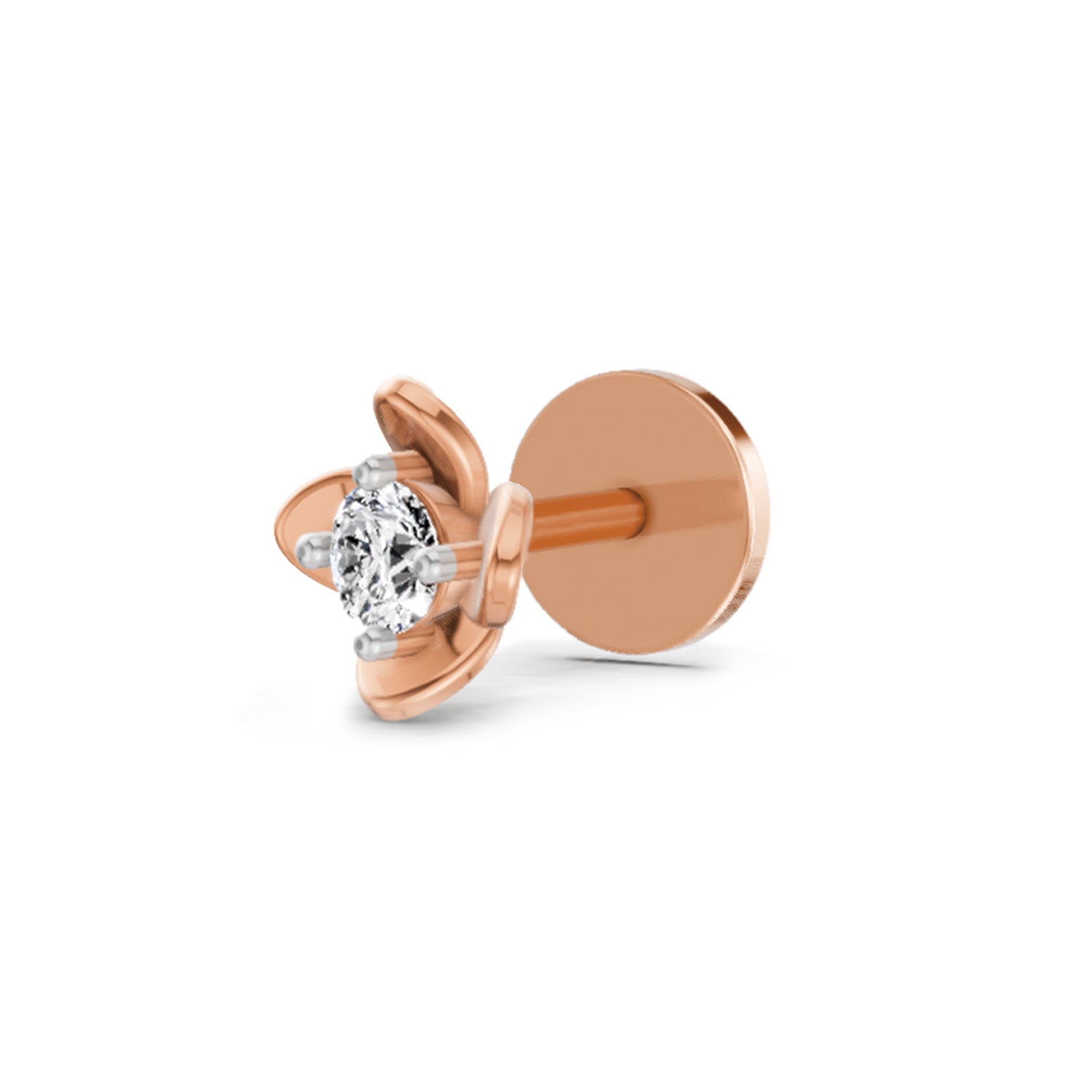 14K Gold 0.13 Ct Diamond Solitaire Nose pin