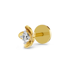 14K Gold 0.13 Ct Diamond Solitaire Nose pin