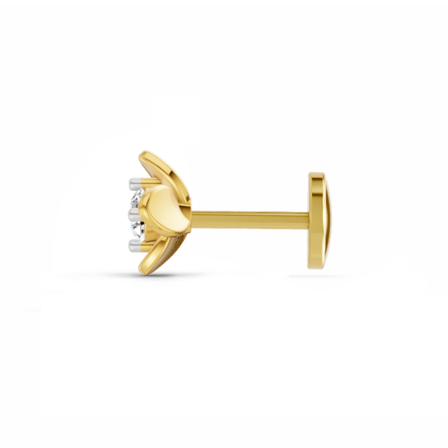 14K Gold 0.13 Ct Diamond Solitaire Nose pin
