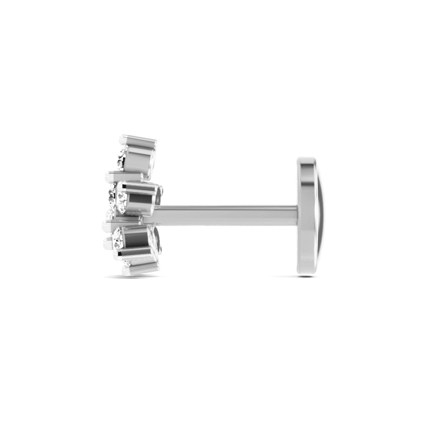 14K Gold 0.11 Ct Diamond Floral Nose pin