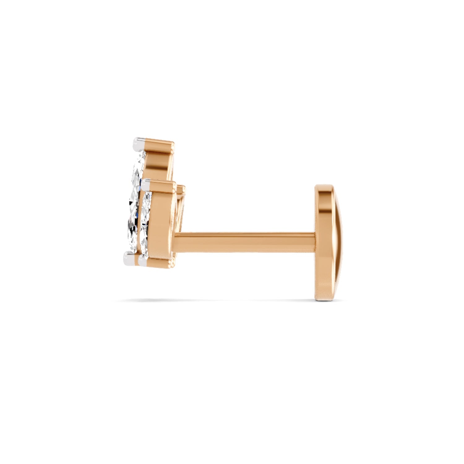 14K Gold 0.26 Ct Diamond Floral Nose pin